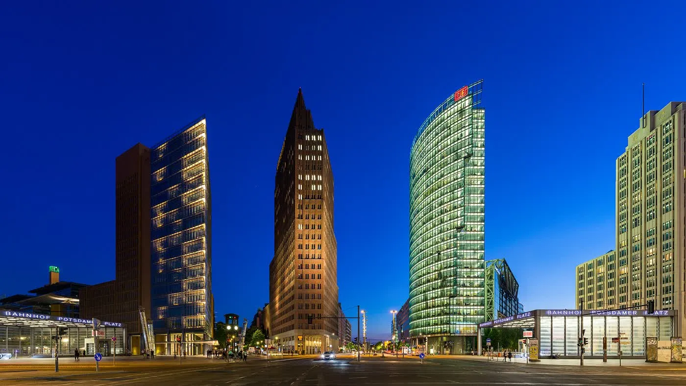 Les tours du Potsdamer Platz à Berlin, le quartier où se concentre le cœur du festival